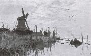 Windmills near Zaandam Claude Monet